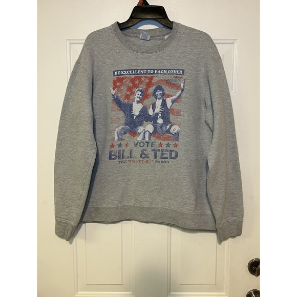 Port and Company Other - Port & Company Sweatshirt‎ Bill & Ted Funny Graphics Size L Gray Trending & Rare